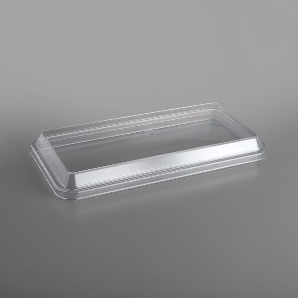 A clear plastic container with a clear lid.