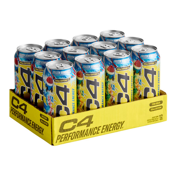A 12-pack case of C4 Energy Frozen Bombsicle energy drink in 16 fl. oz. cans.