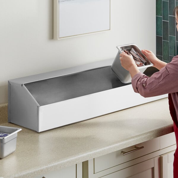 ServSense Large Stainless Steel Hotel Pan Organizer for 1/3 and 1/6 Size Pans