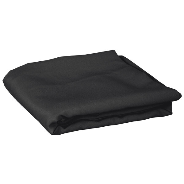 A black folded Intedge table cover.