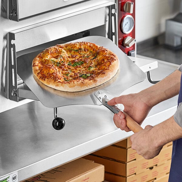 Effortless Sliding Pizza Peel with Handle, Safe Synthetic Wood