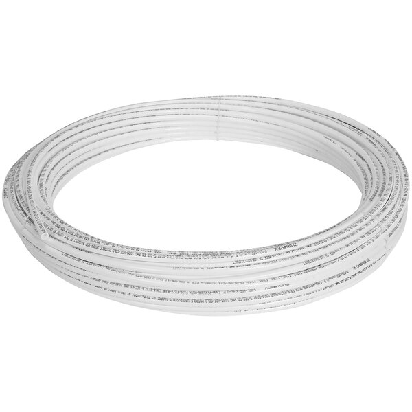 A roll of Zurn PEX white plastic tubing.