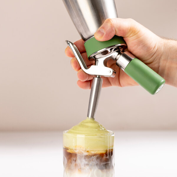 iSi 166101 Eco Series 0.5 Liter Stainless Steel Green Whipped Cream Dispenser