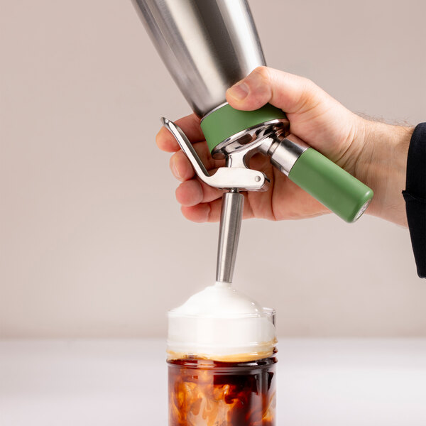 iSi 166101 Eco Series 0.5 Liter Stainless Steel Green Whipped Cream Dispenser