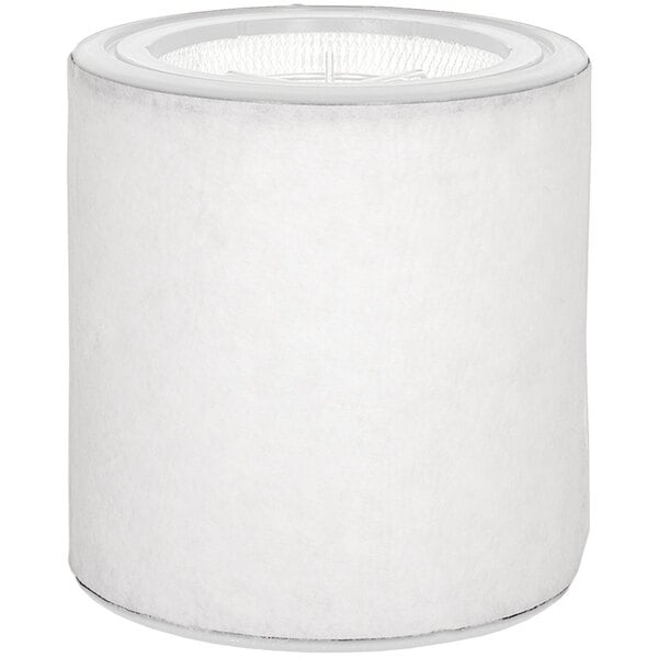 A white plastic cylinder with a clear plastic top.