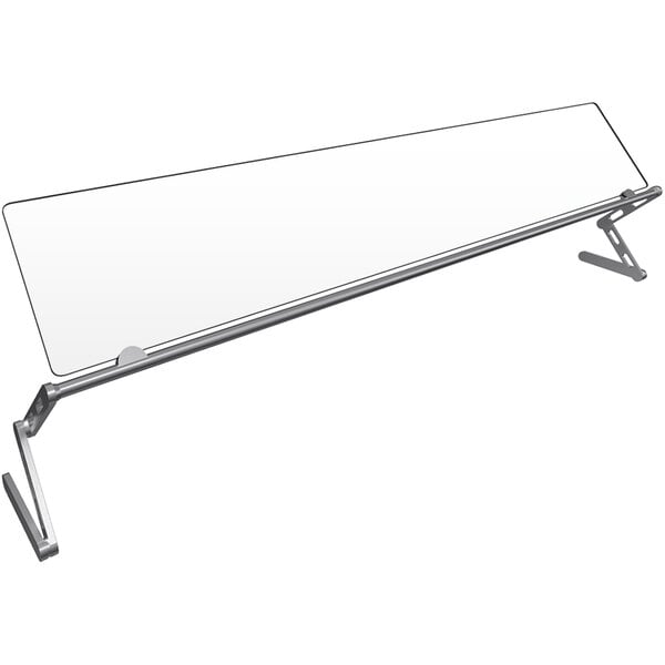 A white rectangular Hatco Flav-R-Shield sneeze guard with a metal frame.