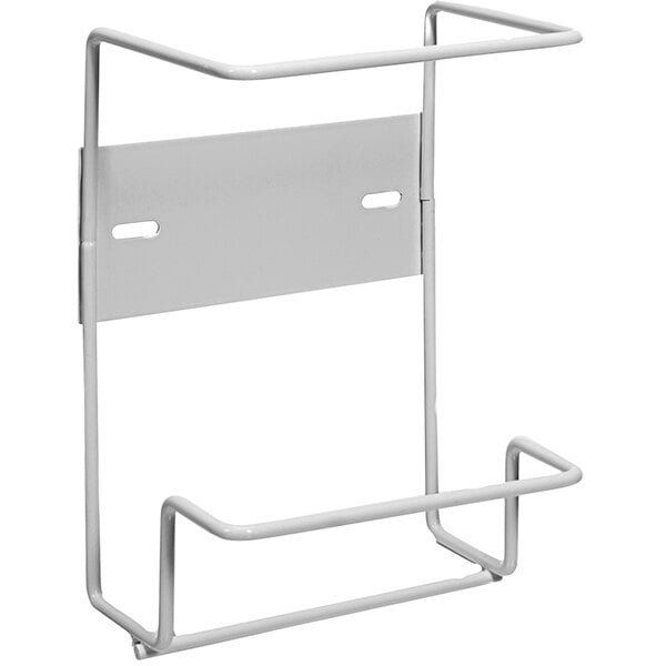 A white powder-coated metal wall mount with a white back.