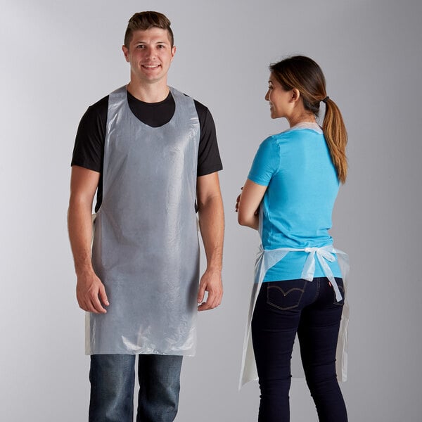 100 POLY APRONS SIZE 42 INCH X 42 INCH 