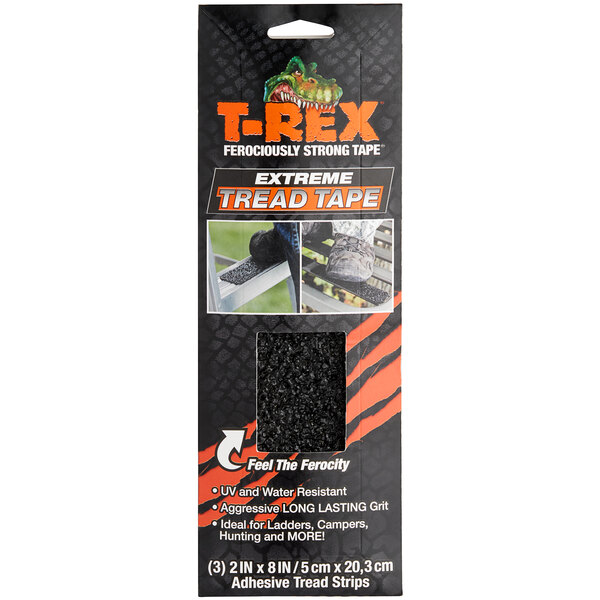 A package of T-Rex Extreme Tread Tape strips with black and white labeling.