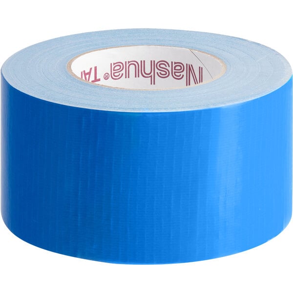 A roll of blue Nashua duct tape.