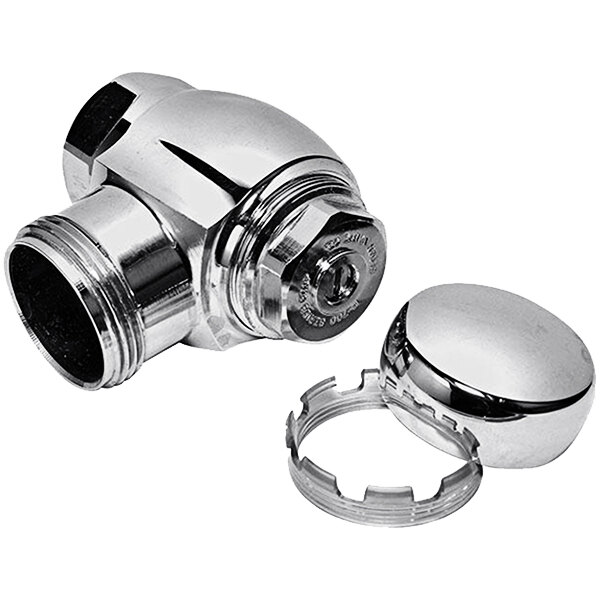 A close-up of a chrome plated Sloan Control Stop Assembly Angle.