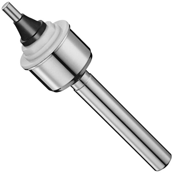 A metal and black plastic Sloan Triple Seal Flushometer handle assembly.