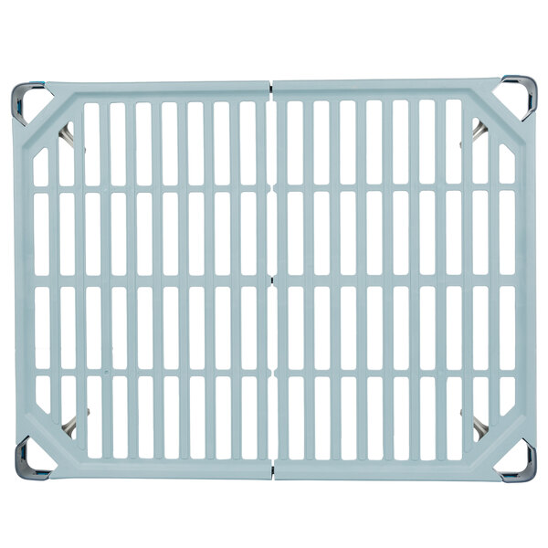 A white metal MetroMax Q shelf grate with metal bars.