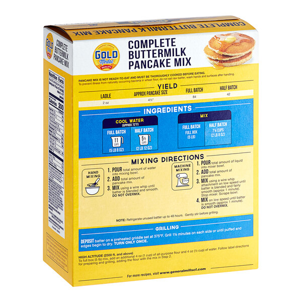 A white box of Gold Medal buttermilk pancake mix.