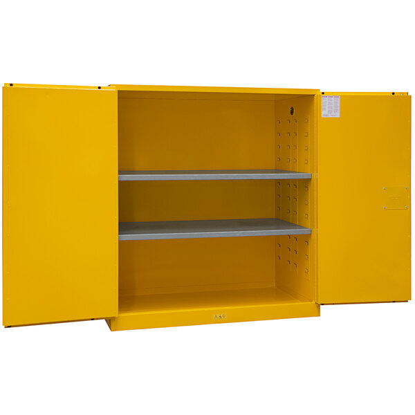FM Approved, Under Counter, Flammable Storage Cabinet, 22 Gallon, 2 Doors, Manual Close, 1 Shelf, Safety