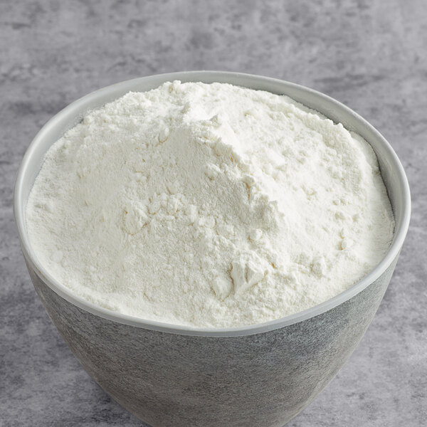 A bowl of Pillsbury Bakers' Plus Angel Food Cake Mix.