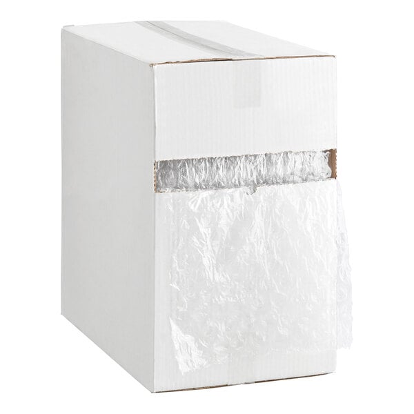 A white dispenser box containing a roll of large bubble packaging material.