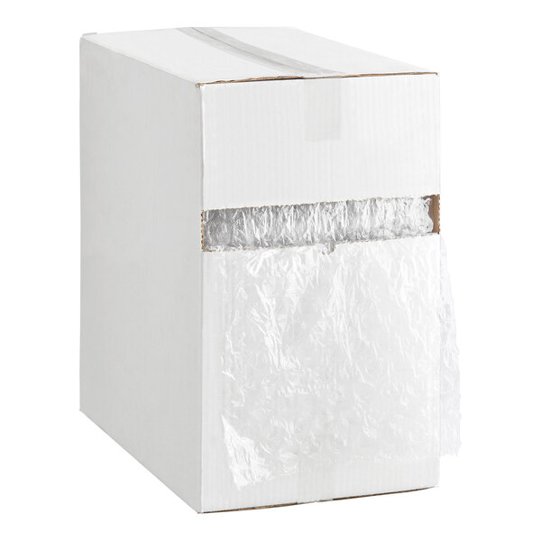 A white dispenser box containing a roll of small bubble packaging material.
