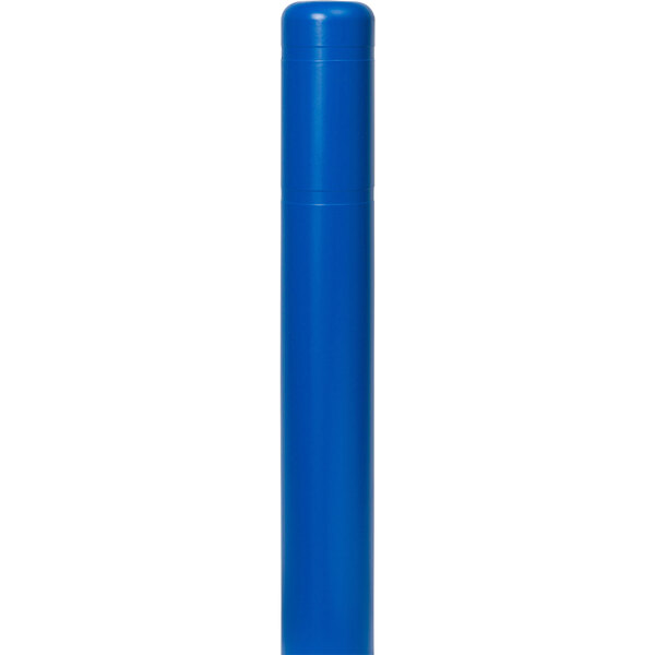 A blue cylindrical Innoplast BollardGard cover with a white cap.