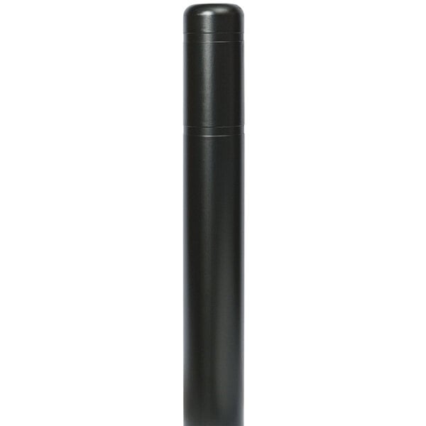 A black cylindrical Innoplast BollardGard cover with a metal cap on top.