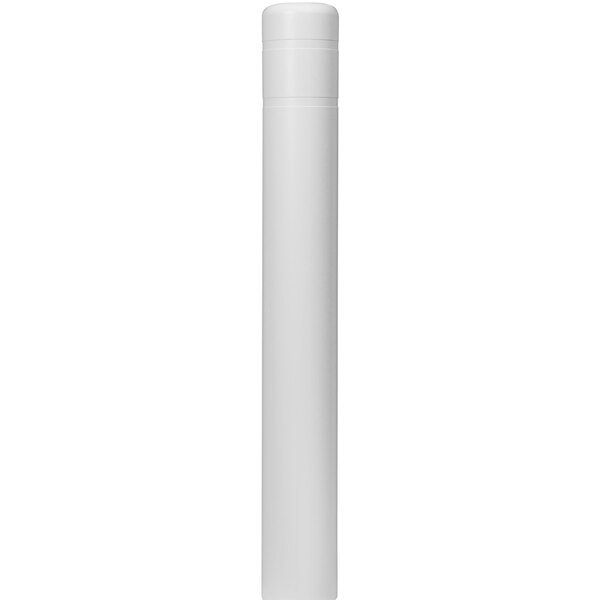 A white cylindrical Innoplast BollardGard cover with black lines.