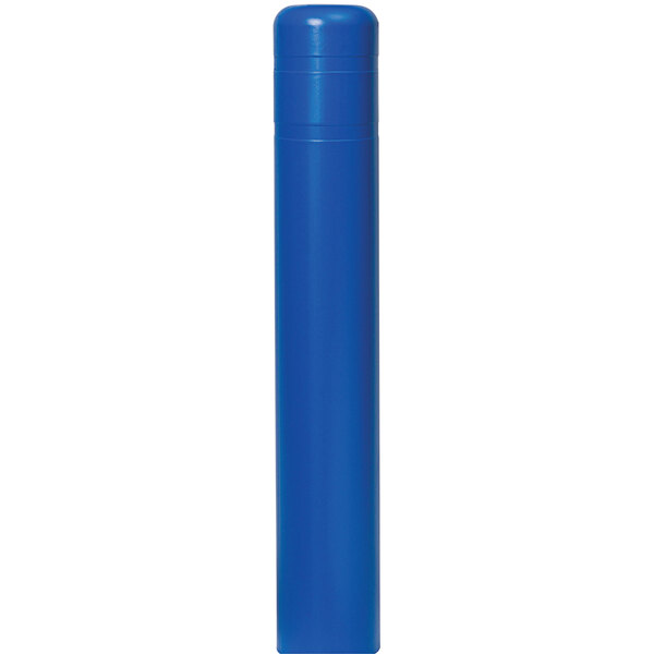 A blue cylindrical BollardGard cover with a cap on top.