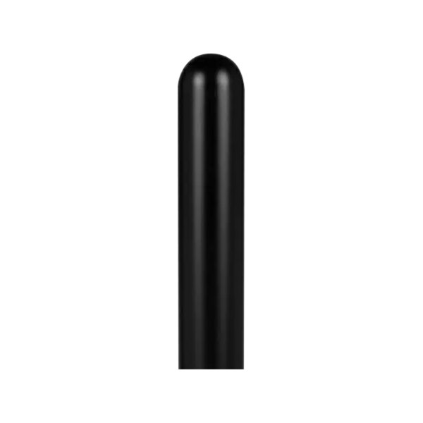 A black cylindrical Innoplast BollardGard with a black cap and black stripe.