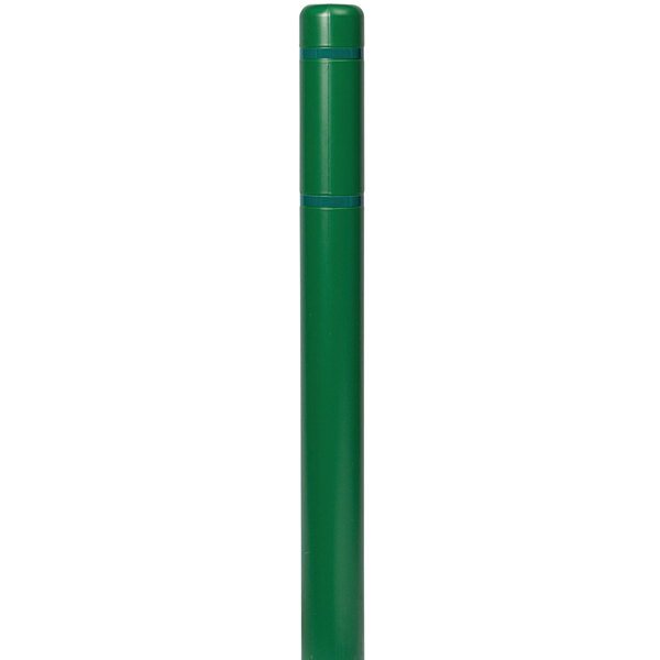 A green Innoplast BollardGard pole with a green reflective stripe on a white background.