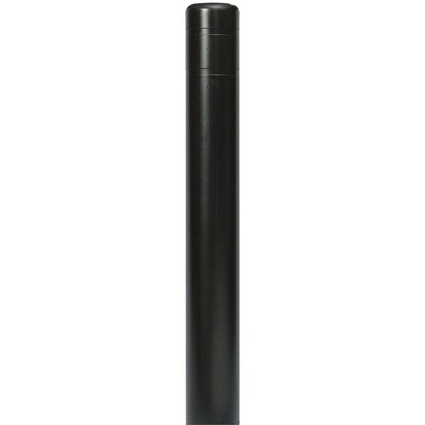 A black cylindrical Innoplast BollardGard with a white cap and stripe.