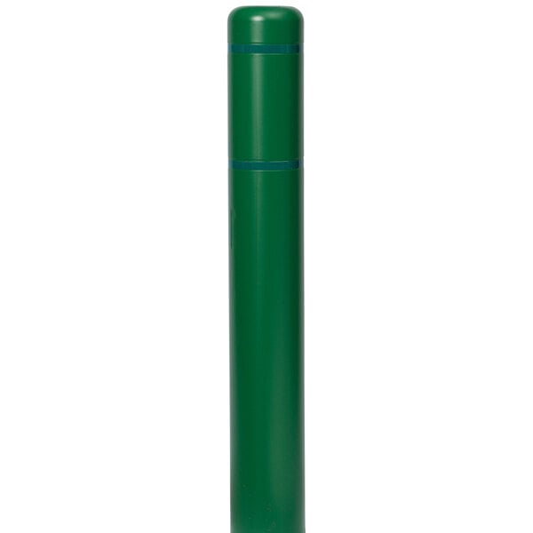 A green cylindrical Innoplast BollardGard with green reflective stripes.