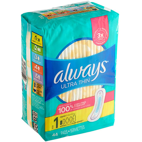Always, Ultra Thin Pads For Women, Size 4, Overnight Absorbency With Wings,  36 Count