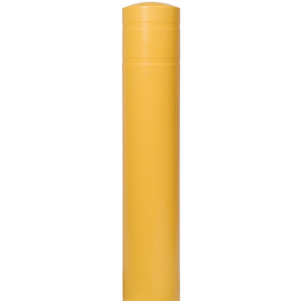 A yellow cylindrical Innoplast BollardGard cover with a black cap.