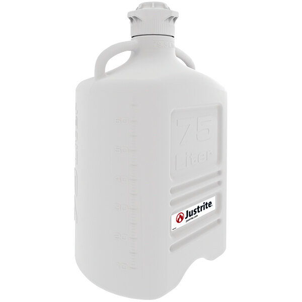 A white plastic jug with a handle.