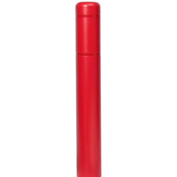 A red cylindrical Innoplast BollardGard with red reflective stripes on top.