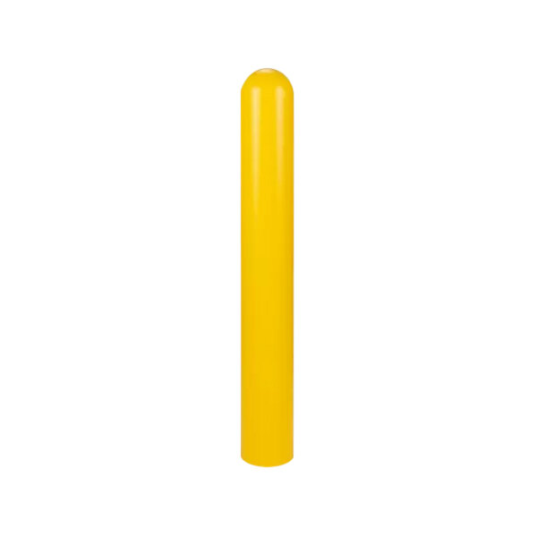 A yellow cylindrical Innoplast BollardGard cover on a white background.