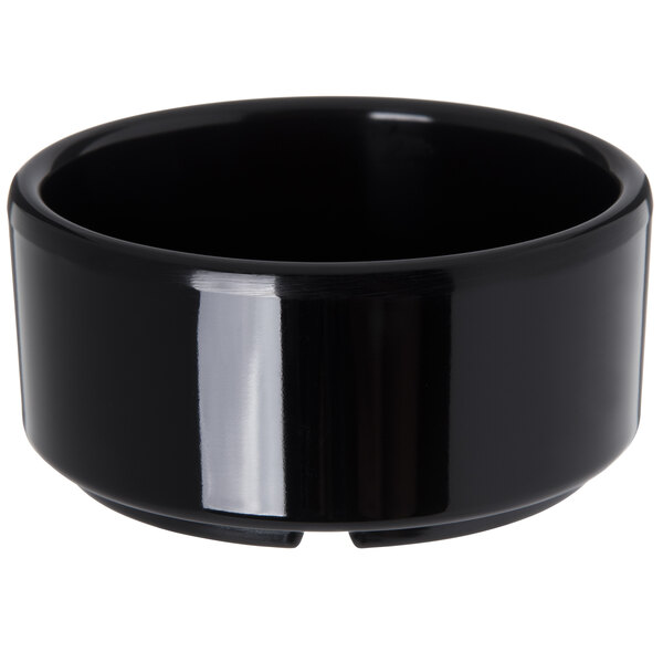 A black Carlisle ramekin with straight sides.