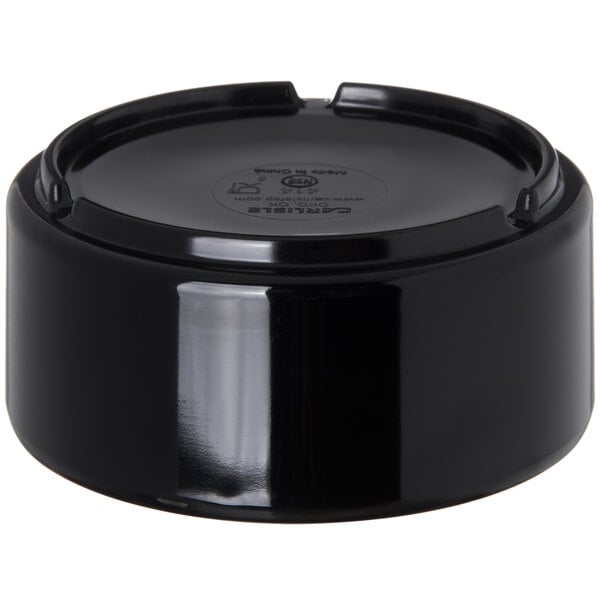 A black Carlisle melamine ramekin with a lid.