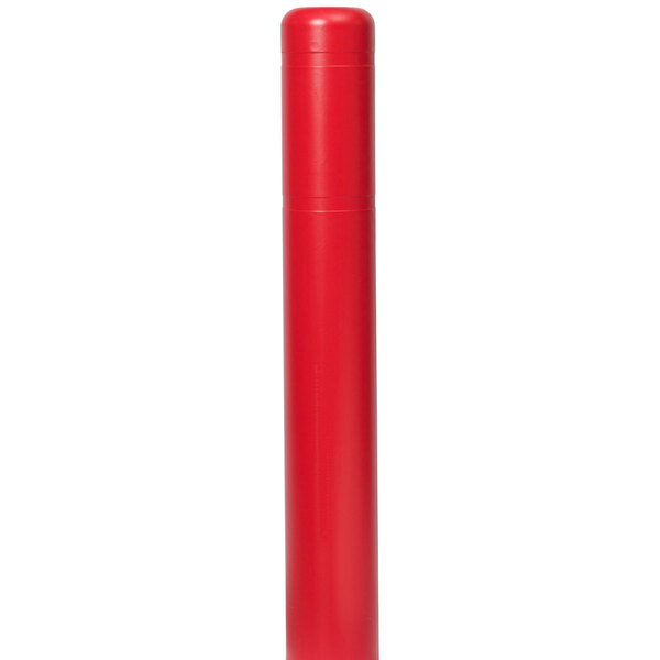 A red cylindrical cover with a white stripe on top.