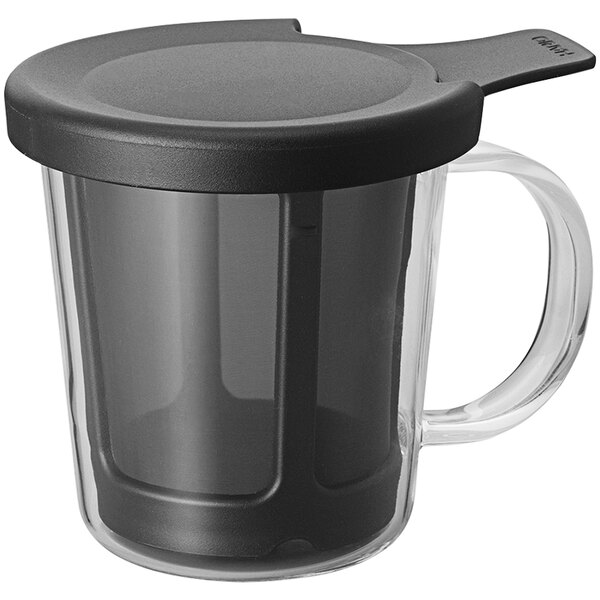 Hario Silicone Lid Tightly Integrated With Coffee Pot, 700ml, Transparent Black