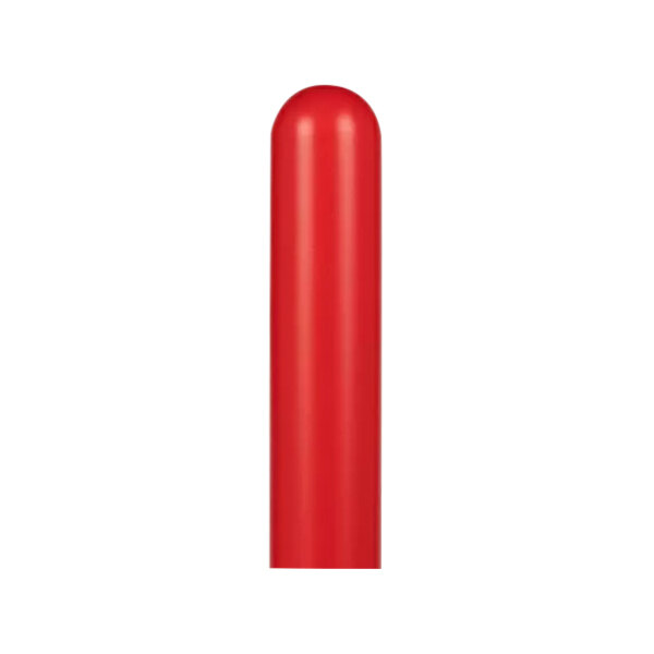 A red cylindrical Innoplast BollardGard cover with a white stripe.