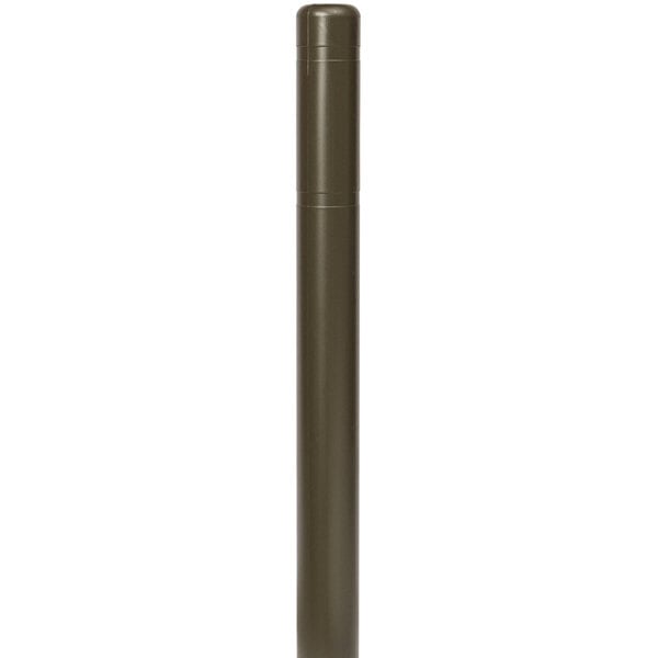 A brown metal pole with a black stripe.