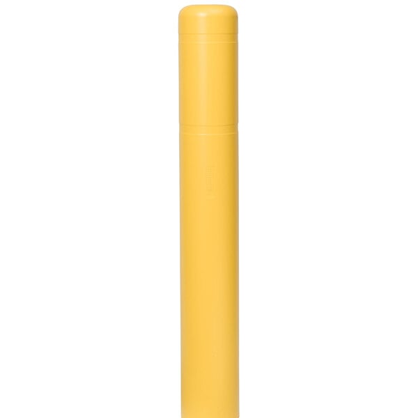 A yellow cylindrical Innoplast BollardGard cover with a black lid.