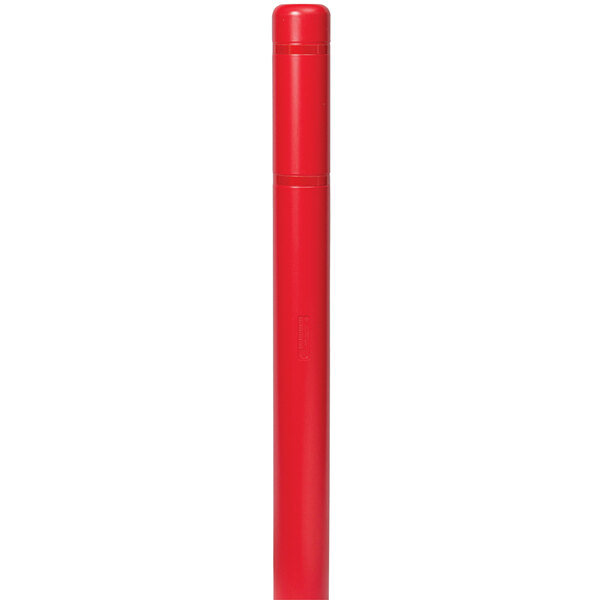 A red Innoplast BollardGard with red reflective stripes on a white background.