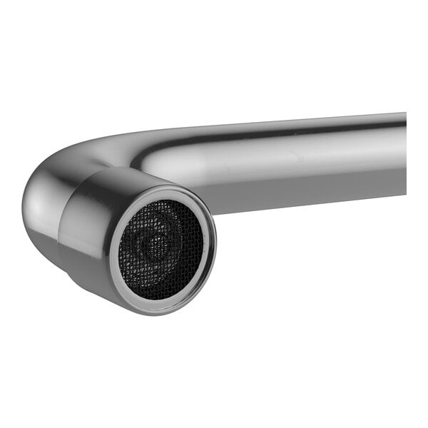 A close-up of an Equip by T&amp;S wall mounted pre-rinse faucet.