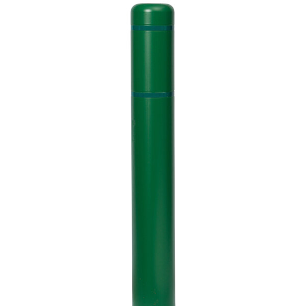 A green cylindrical Innoplast BollardGard with green reflective stripes.