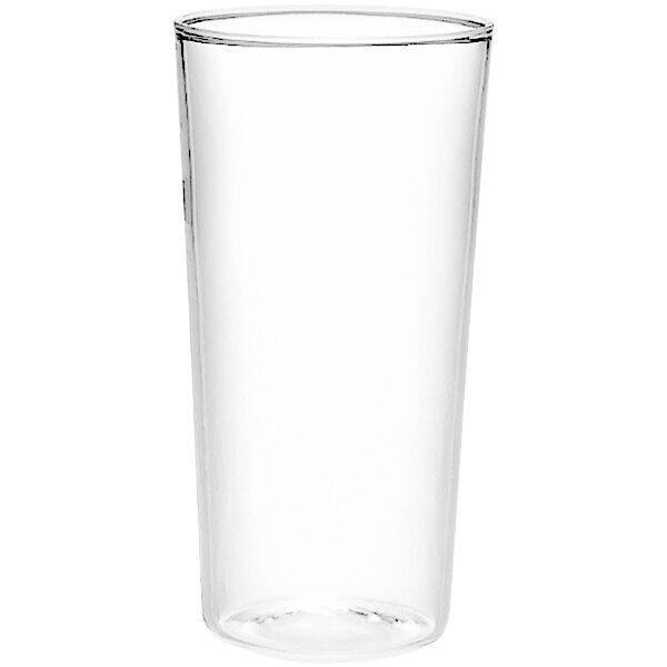 A clear glass Hario tumbler.