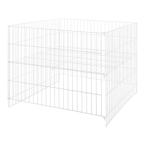 An Econoco white wire retail dump bin.