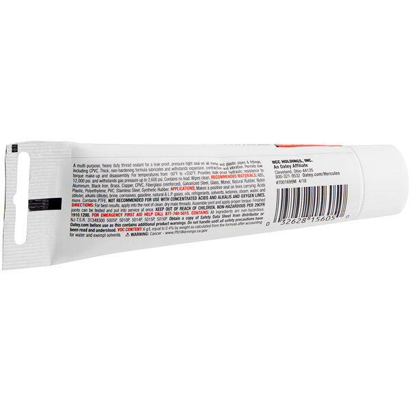 A white tube of Hercules Real Tuff PTFE Thread Sealant with black and red text.