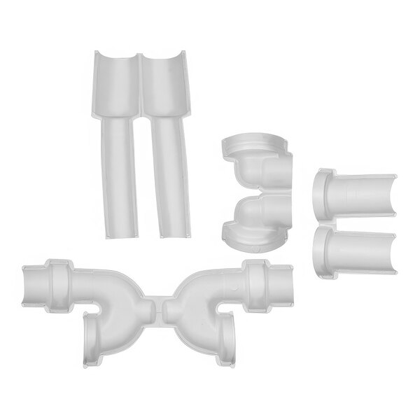 A white plastic tubular sink trap cover with holes.