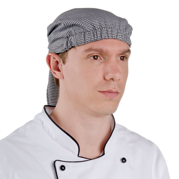 Chef Revival Houndstooth Chef Head Wrap